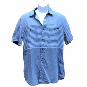 Rock & Republic Blue/Grey Short Sleeve Shirt Sz L